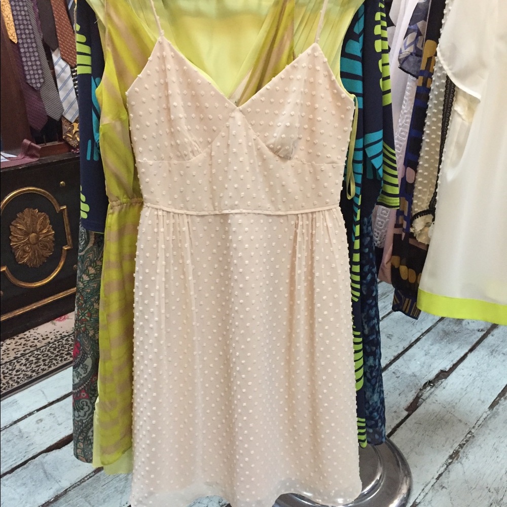 J. Crew delicate cream dotted dress - Picture 1 of 4